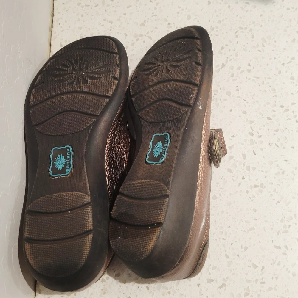 Montana Artisan Crafted Bronze/Brown Leather Mary Jane Shoes | Size 5 - Picture 7 of 7